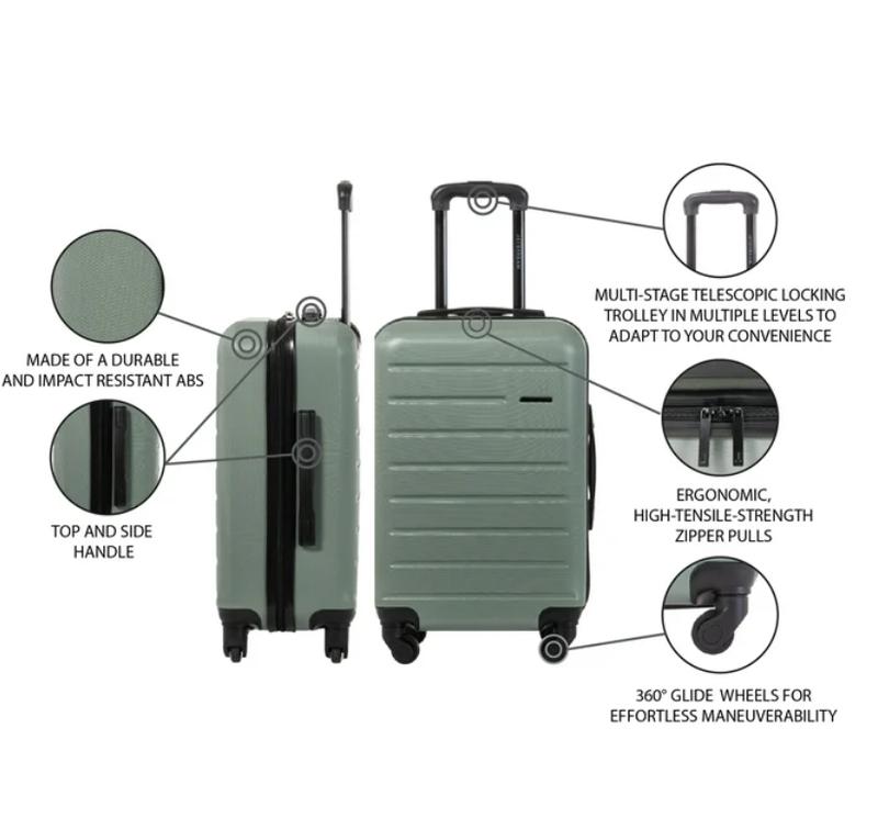 Jetstream 3 Pieces Carry-On Luggage Set for Airplane: Carry On Rolling Suitcase & 2 packing cubes.