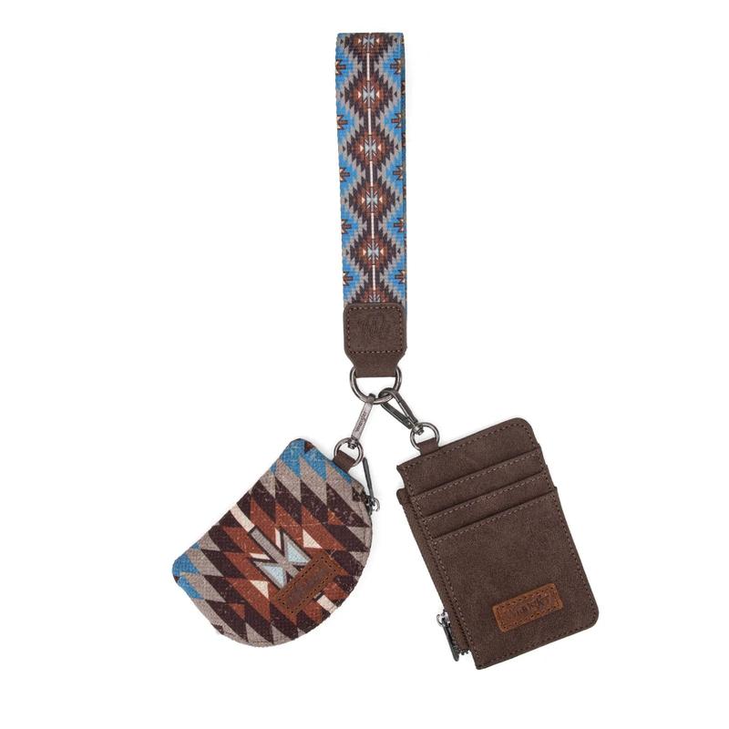 Wrangler Southwestern Art Print Dual Pouch Wristlet