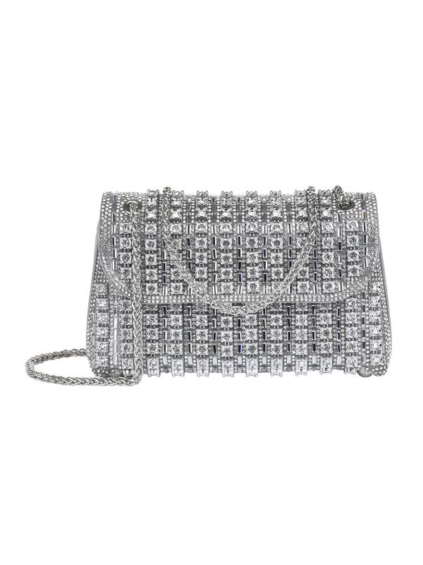 Women's Rhinestone Decor Evening Bag, Exquisite Crossbody Bag with Chain Strap, Versatile Commuting Bag, Girl Designer Shopping Bag, Crossbody Bag for Women Gift, Fall Outfits, Fall Freshness