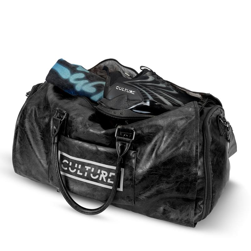 CULTURE TUMBLER LEATHER TRAVEL DUFFLE BAG