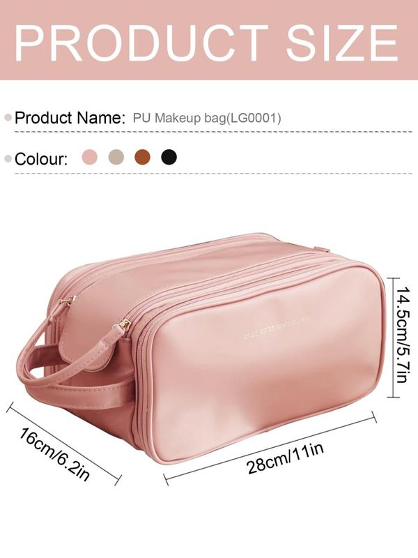 Portable Makeup Bag, Fall Large Capacity Cosmetic Storage Bag, Zipper Makeup Organizer Pouch, Versatile Storage Stationery, Travel Bag, Fall Outfits, Fall Freshness