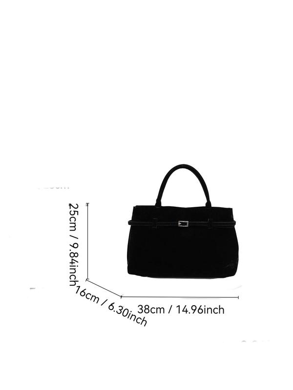 Women's Solid Color Tote Bag, Fashionable Large Capacity Shoulder Bag for Work & Daily Used, Casual Trendy Versatile High-quality Daily Commuting Bag