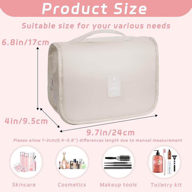 Toiletry Bag Travel Bag with Hanging Hook,  Capacity Hanging Multifunctional Makeup Bag for Toiletries, Portable  Bag Travel Organizer for Women and Men(Beige)