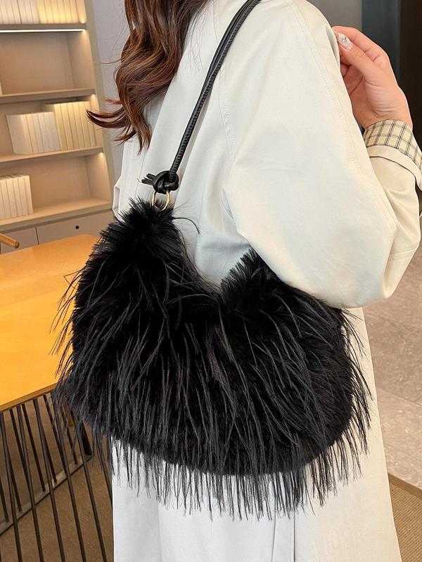 Women's Fashionable Solid Color Tassel Decorated Crossbody Bag, Casual Large Capacity Shoulder Bag for Daily Used, Trendy All-match Commuter Bag