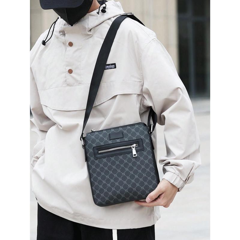 Men's Business Small Square Messenger Bag Casual Single Shoulder Crossbody Bag Crossbody Bag,Sling Bag, Chest Bag With Earphone ,Hole Lightweight For School , Outdoor,Sport Minimalist,Trendy,Stylish Minimalist,Trendy,Stylish Black Friday