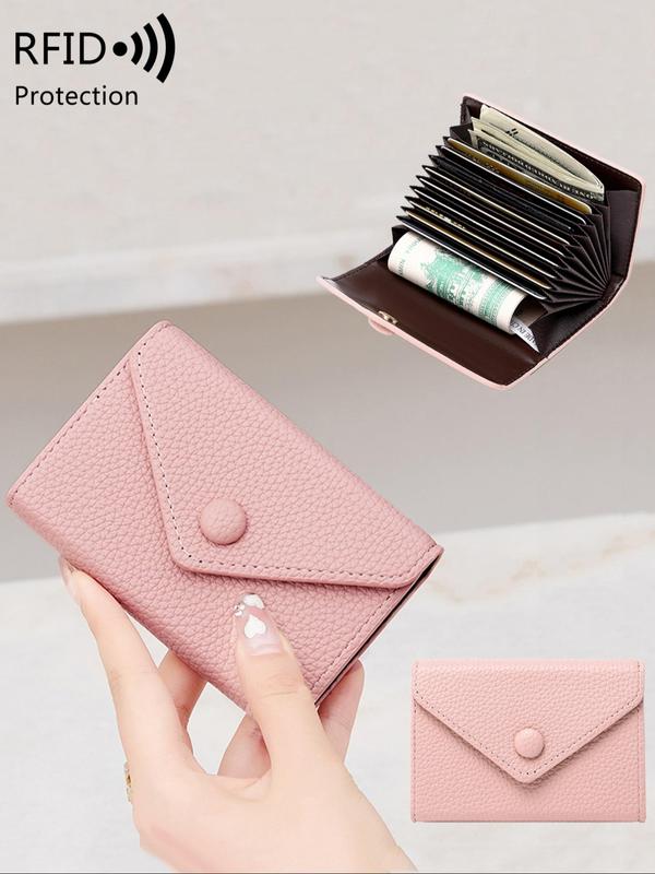 Simple Plain Color Card Holder,  Casual Versatile Mini RFID Blocking Card Holder for Men and Women, Lightweight Portable Minimalist PU Leather Solid Color Coin Small Wallet Card Holder