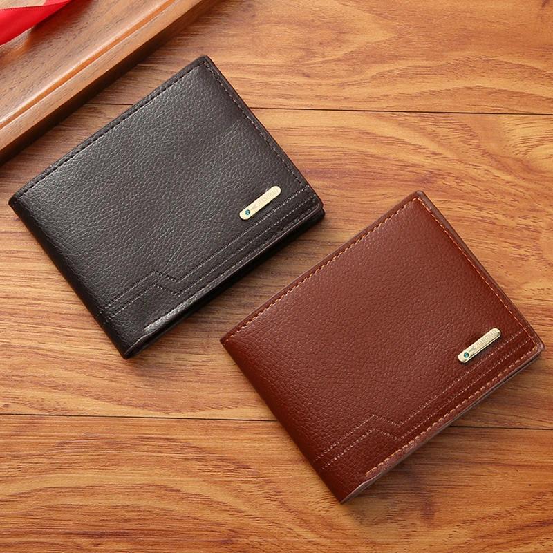 Men's wallet short, large capacity card bag with soft leather