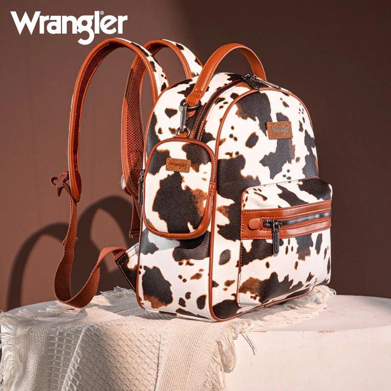 Cow Print Zippered Backpack-Wrangler Women’s Fashion Backpack –  Western Style