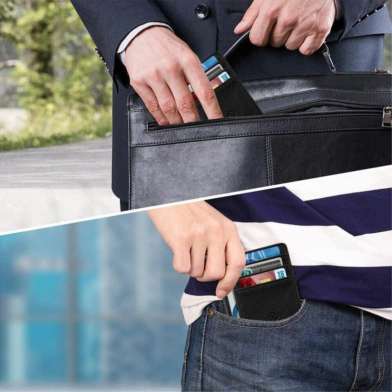 Minimalist Men's Wallet with RFID Protection and Coin Pocket