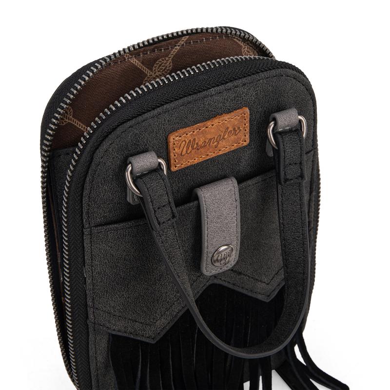 Wrangler [MegaLive] Fringe Western Mini Trendy Crossbody Bag with Top Handle 2024 New Style