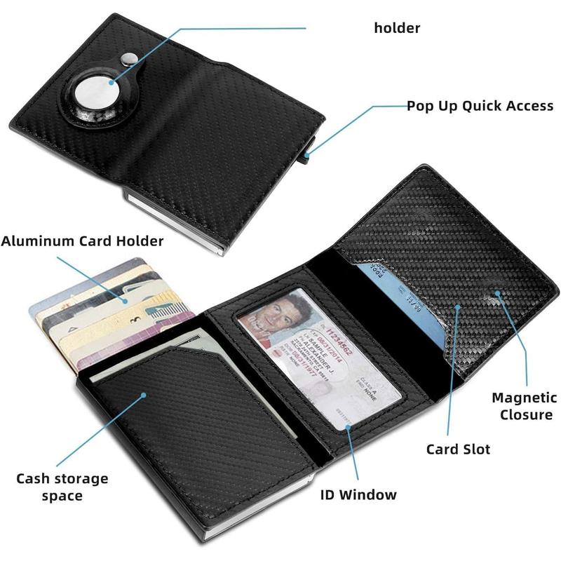 Wallet Card Holder carbon fibre Compatible with , RFID Blocking, Slim, Minimalist - 9-14 Card Capacity 7