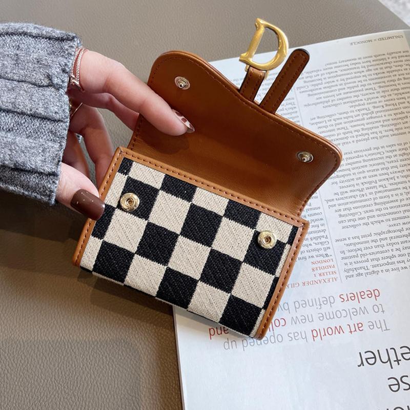 Luxury wallet Women's Credit Card Organizer Card Slot Plaid Wallet women's small and exquisite plaid card holder