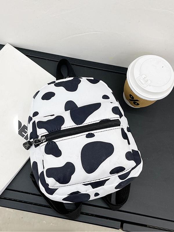 Women's Cute Cow Print Backpack,  Trendy Novelty Mini Backpack, Chic Funny Backpack for Daily & School Use for Women & Girls