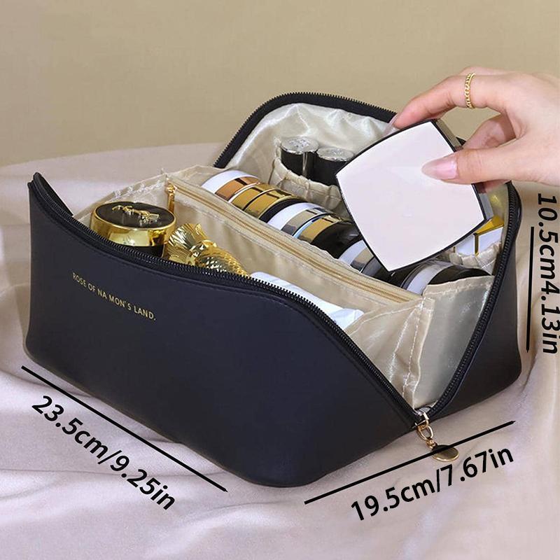 Large Capacity Makeup Bag, 1 Count Portable Beauty Storage Bag with Handle, Waterproof Dustproof Multi-functional Toiletry Bag for Home Travel