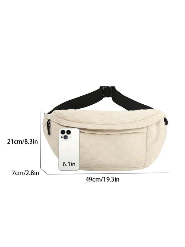 Women's Fashionable Geometric Pattern Zipper Chest Bag, Casual Large Capacity Commuter Versatile Fanny Pack, Trendy All-match Sling Bag for Daily Used