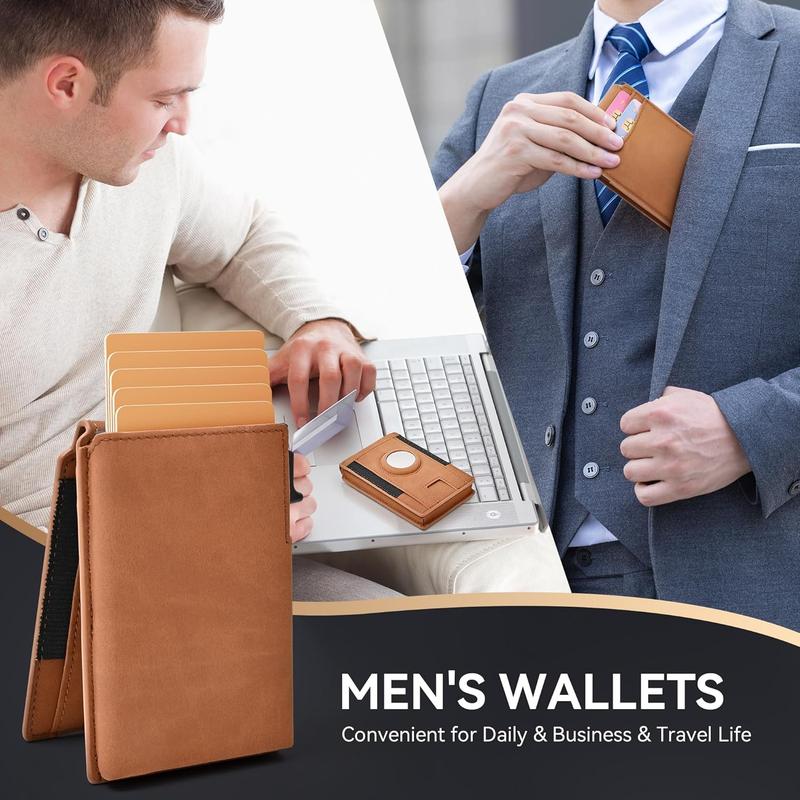 Men's Business RFID Blocking Wallet, Simple Plain Multi Card Slots Wallet, Minimalist Matching Super Slim Card Holder for Men Back To School