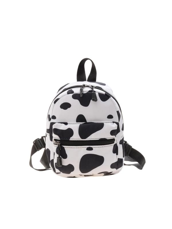 Women's Cute Cow Print Backpack,  Trendy Novelty Mini Backpack, Chic Funny Backpack for Daily & School Use for Women & Girls