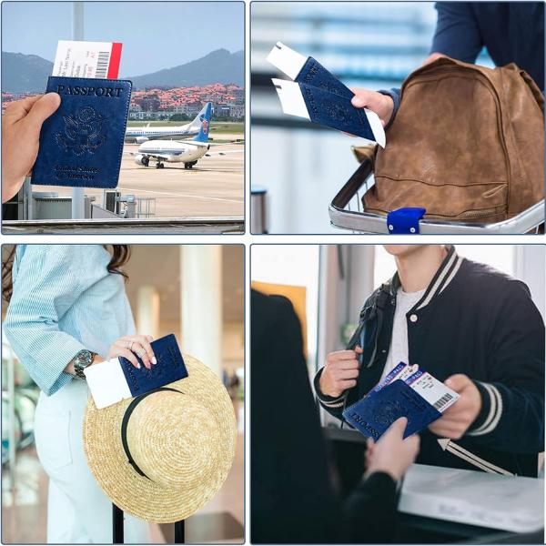 Passport Holder Cover Wallet Case Blocking Leather Card Slot Travel Accessories Documents Organizer Protector for Women Men