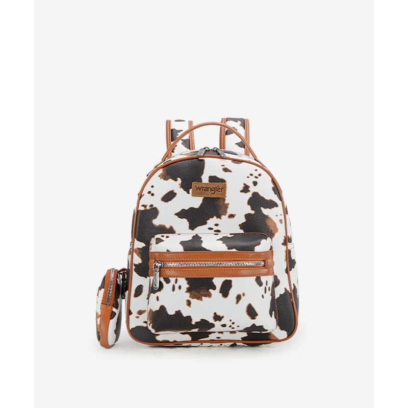 Cow Print Zippered Backpack-Wrangler Women’s Fashion Backpack –  Western Style