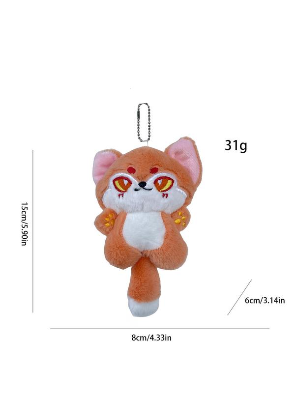 Cute Cartoon Fox Plush Pendant, Lovely Pendant for School Bag, Creative Toy, Fashion Pendant, Personalized Bag Accessories