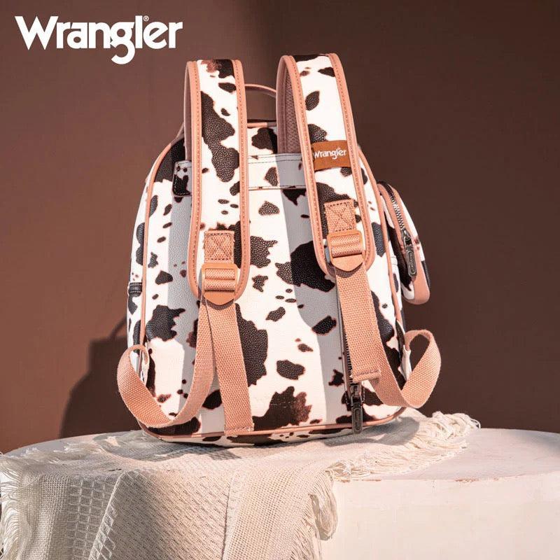 Cow Print Zippered Backpack-Wrangler Women’s Fashion Backpack –  Western Style