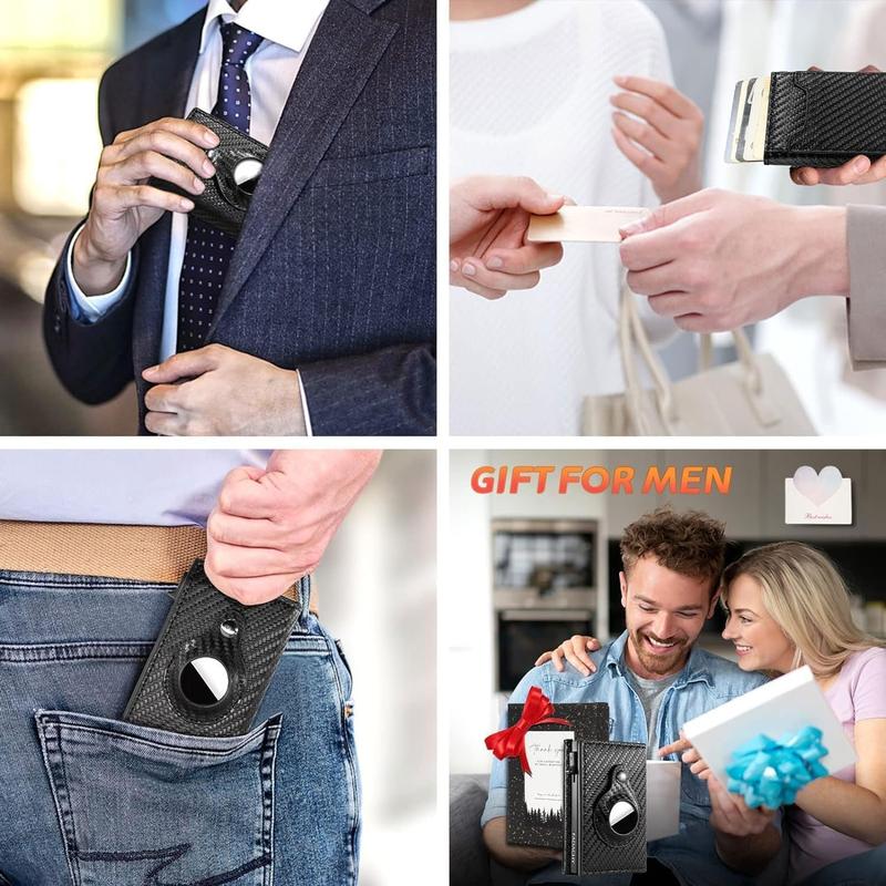 Wallet Card Holder carbon fibre Compatible with , RFID Blocking, Slim, Minimalist - 9-14 Card Capacity 7