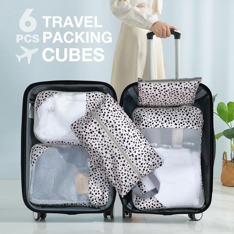 6 Set Compression Packing Cubes for Suitcases,Packing Cubes with Shoe Bag, Large Cosmetics Bag, Clothing Bag, Accessories Bags Packing Cubes for Travel Luggage Organizer Women Men