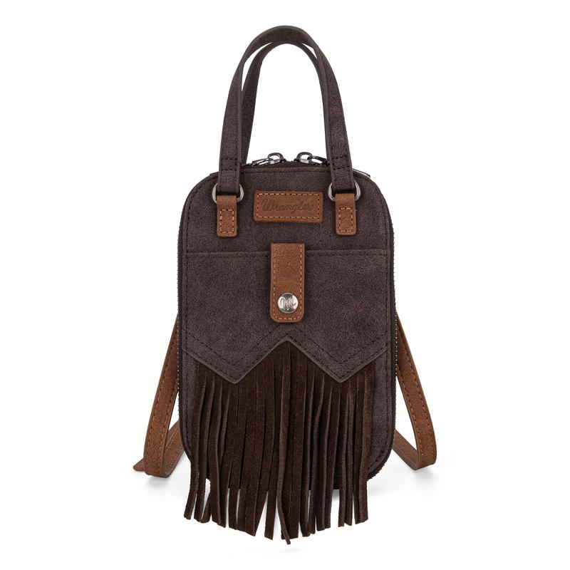 Wrangler [MegaLive] Fringe Western Mini Trendy Crossbody Bag with Top Handle 2024 New Style