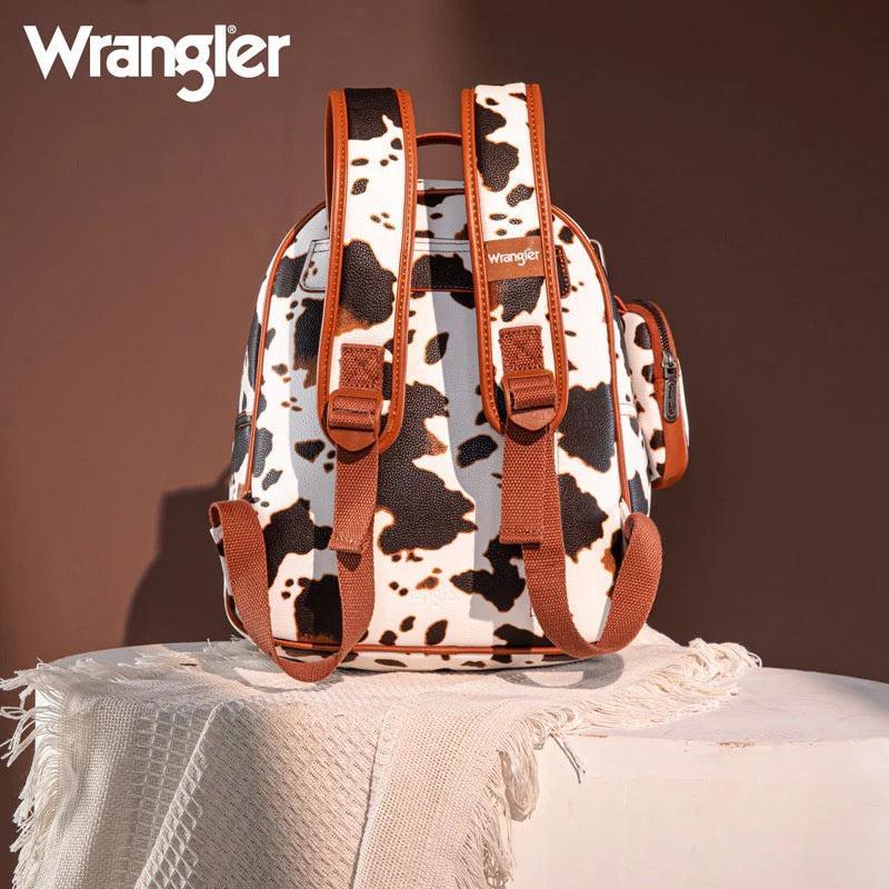 Cow Print Zippered Backpack-Wrangler Women’s Fashion Backpack –  Western Style