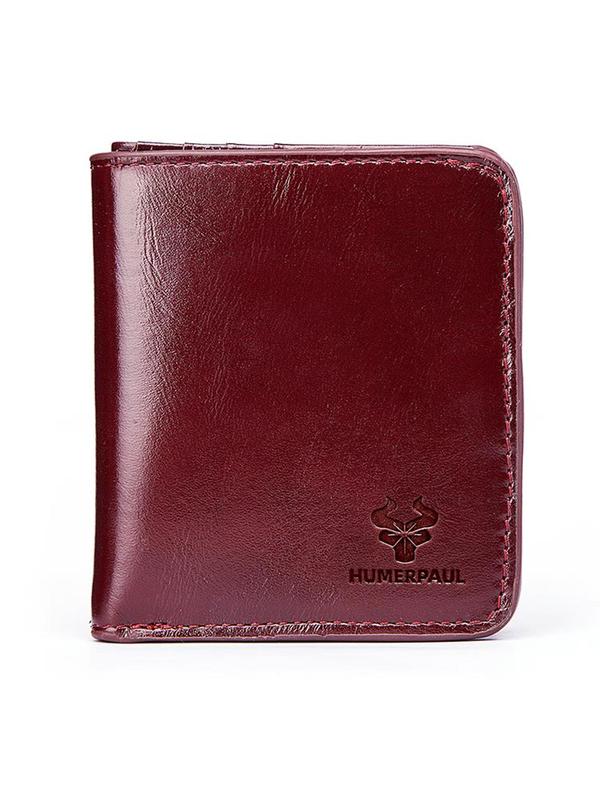 Genuine Leather Women's Business Minimalist Bifold Wallet with Card Slots, Simple Plain Textured Wallet & Card Holder, Classic Trendy Wallet for Work & Daily Use