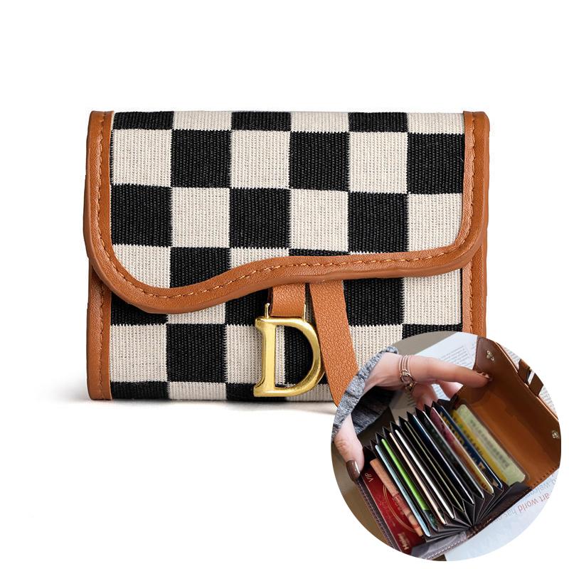 Luxury wallet Women's Credit Card Organizer Card Slot Plaid Wallet women's small and exquisite plaid card holder