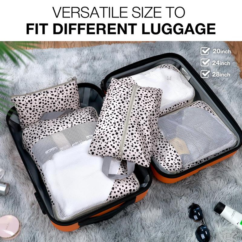 6 Set Compression Packing Cubes for Suitcases,Packing Cubes with Shoe Bag, Large Cosmetics Bag, Clothing Bag, Accessories Bags Packing Cubes for Travel Luggage Organizer Women Men