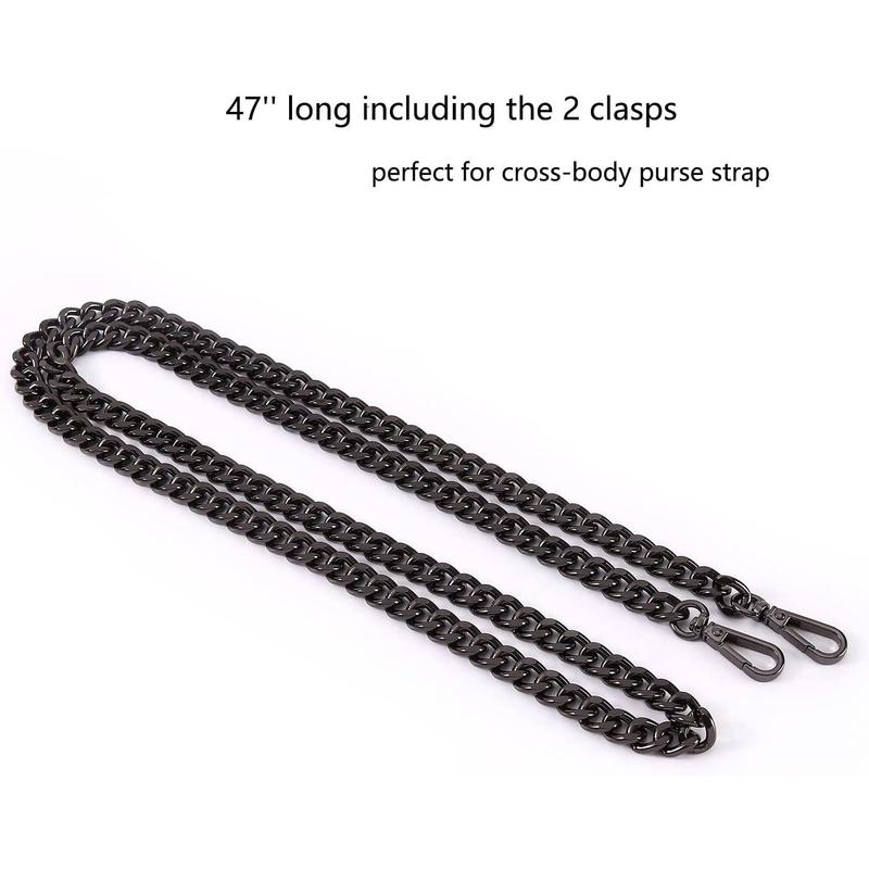 47 ''cross purse chain straps replacement for bag handbag (black)