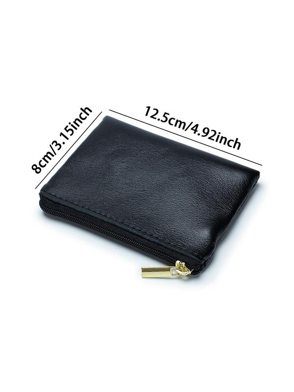 Women's Casual Minimalist Short Wallet, Trendy All-match PU Leather Zipper Wallet, Classic Coin Purse As Gift for Girlfriend