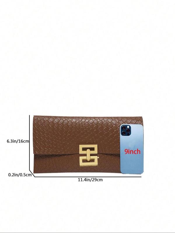 Women's Elegant Textured Design Flap Clutch, Trendy Versatile Buckle Bag, Fashionable Bag for Daily Use