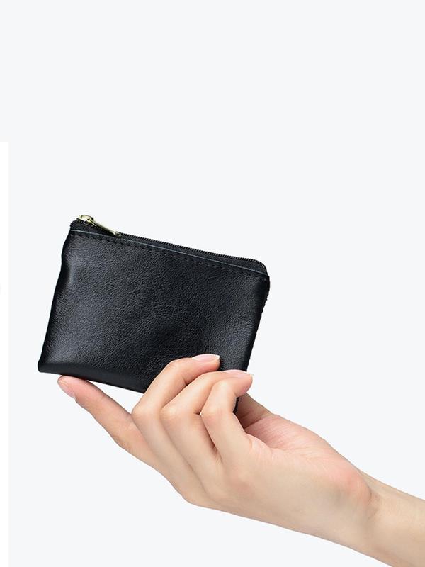 Women's Casual Minimalist Short Wallet, Trendy All-match PU Leather Zipper Wallet, Classic Coin Purse As Gift for Girlfriend