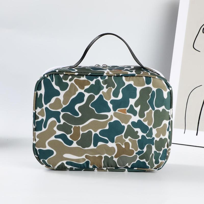 Camo Pattern Lunch Bag, Large Capacity Insulated Lunch Box with Handle, Lightweight Waterproof Lunch Bag for Outdoor Camping Picnic