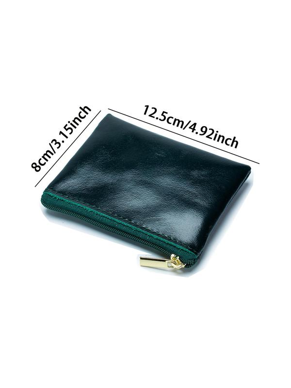 Women's Casual Minimalist Short Wallet, Trendy All-match PU Leather Zipper Wallet, Classic Coin Purse As Gift for Girlfriend