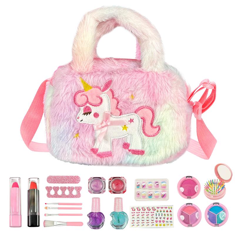 Unicorn Cute Bag Kid's Cosmetics Makeup Bag Children 4 5 6 7 8 + Pink Cute Bag Safe Cosmetic