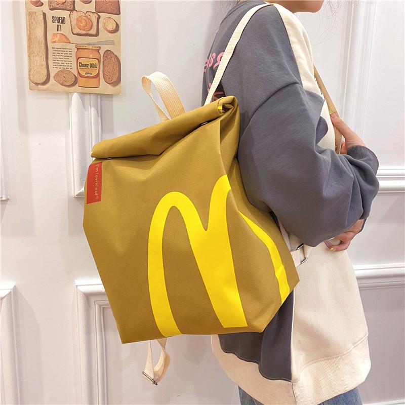 McDonald's Backpack for Women Men Funny Crossbody Shoulder Bag Lightweight Knapsack