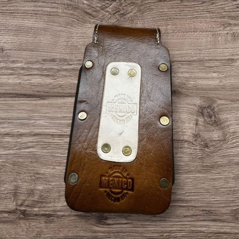 Western Leather Phone Belt Holster Dollar And Dice Cell Phone Case Phone Pouch Hand Tooled Handmade in Mexico Cowboy High End Case for iPhone Samsung Universal