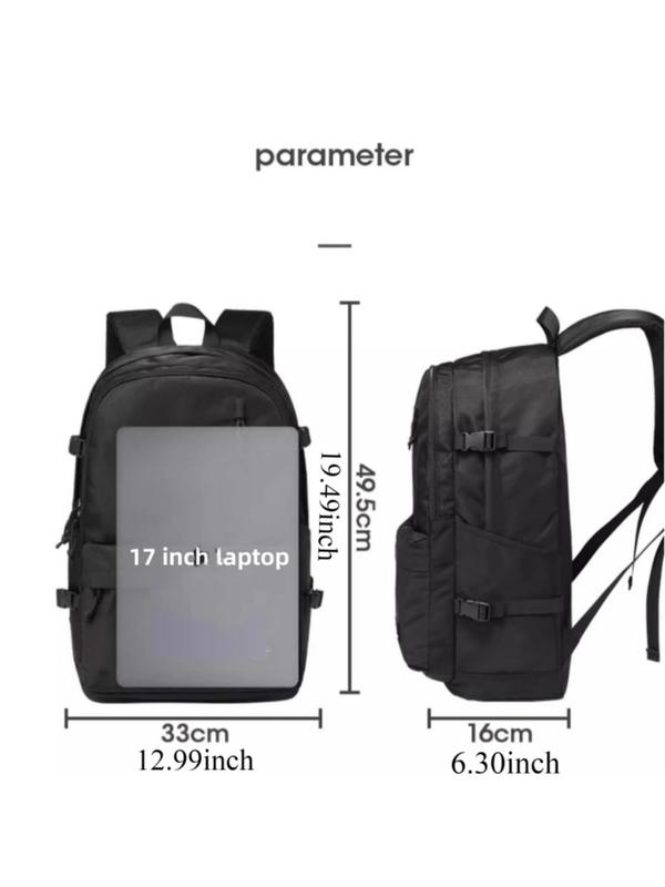 Casual Large Capacity Travel Backpack, Simple Design Zipper Backpack for Men & Women, Lightweight Backpack for Daily Use