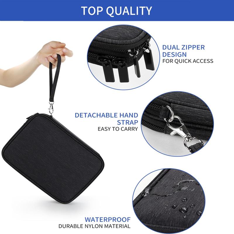 Portable Travel Cable Storage Bag, 1 Count Waterproof Electronic Accessories Storage Zipper Bag, Home & Travel Organizers Supplies