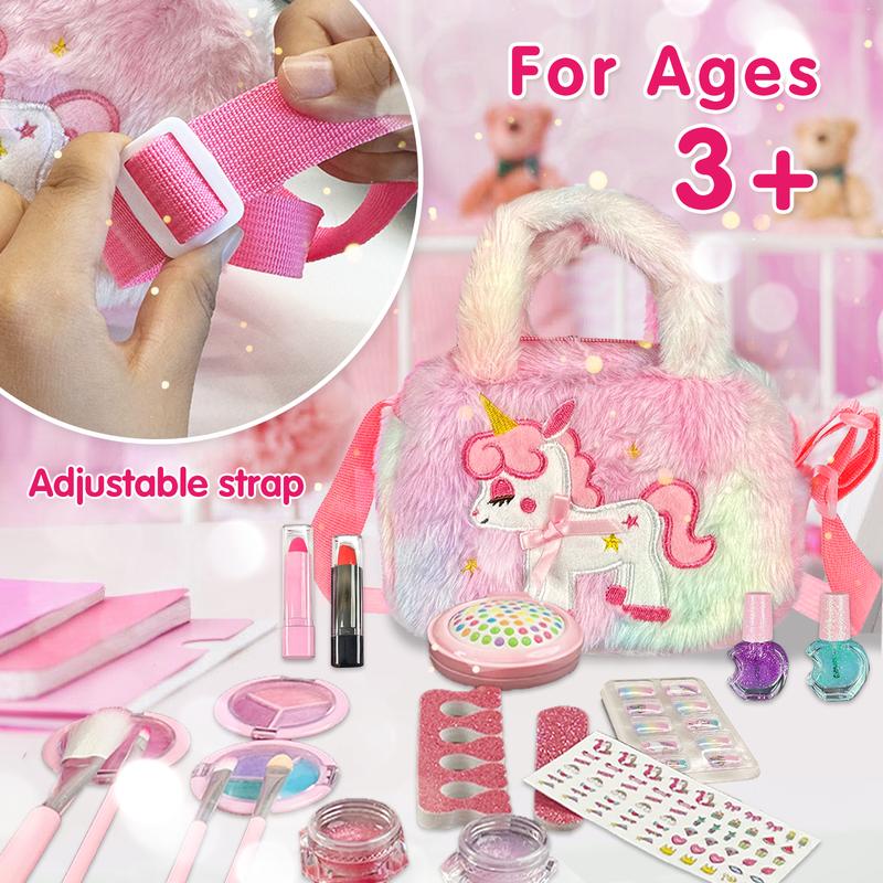 Unicorn Cute Bag Kid's Cosmetics Makeup Bag Children 4 5 6 7 8 + Pink Cute Bag Safe Cosmetic