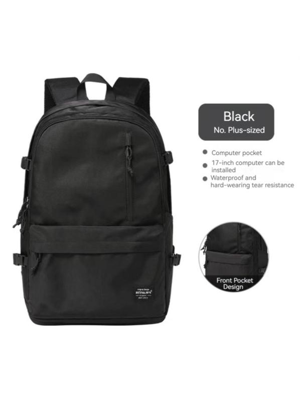 Casual Large Capacity Travel Backpack, Simple Design Zipper Backpack for Men & Women, Lightweight Backpack for Daily Use