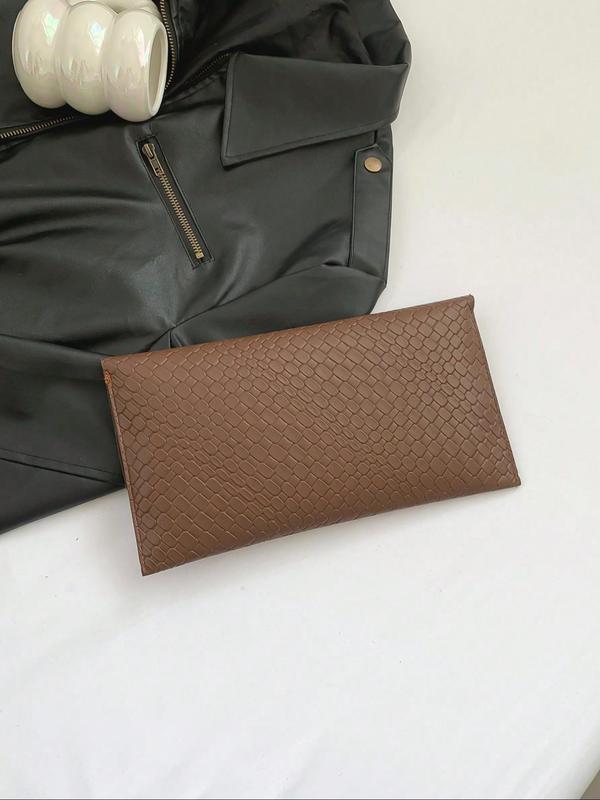 Women's Elegant Textured Design Flap Clutch, Trendy Versatile Buckle Bag, Fashionable Bag for Daily Use