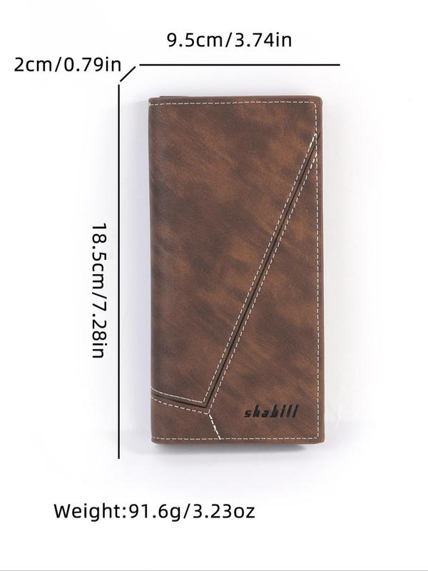 Men's Simple Plain Long Wallet, 2024 New Style Business Casual Multi Card Slot Bifold Wallet, Casual Trendy Ultra-thin Wallet for Work & Daily Use