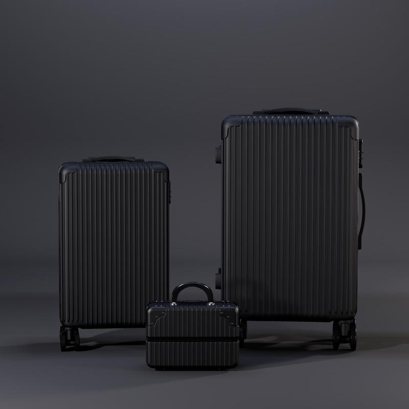 Blue Luggage with 360 Degree Rotating Spinner Wheels, 20-24 Inches, PC+ABS Material