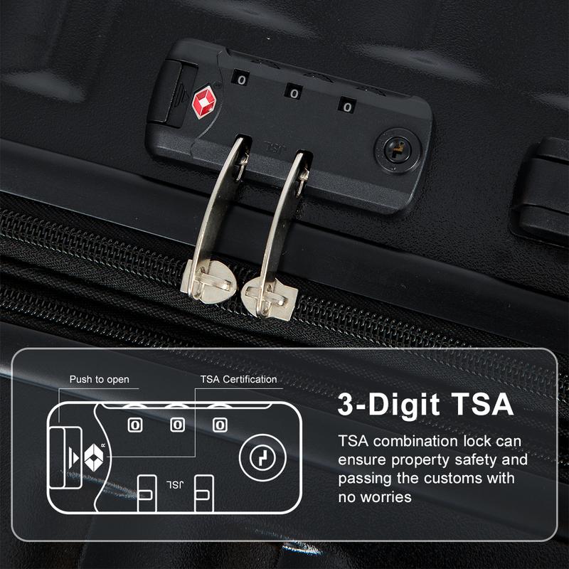 Expandable 4 Piece Luggage Set (13 20 24 28in) TSA Lock ABS Hardside Suitcase With Four Spinner Wheels and Scratch-Resistant Surface for Christmas Travel