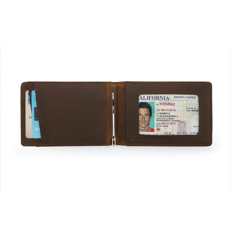 The Apollo Full Grain Leather Bi-Fold Wallet with Money Clip